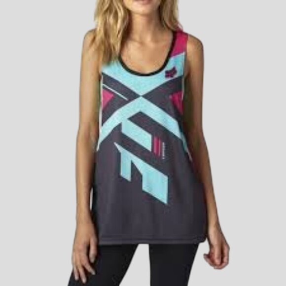 Fox Racing Womens Divizion Tech Muscle Tank Shirt Size Medium - Picture 2 of 11